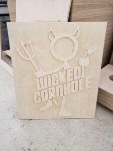 Wicket Cornhole Sign